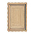 Evie Hand Braided Jute Scallop Navy Blue Border Rectangular Rug - daals