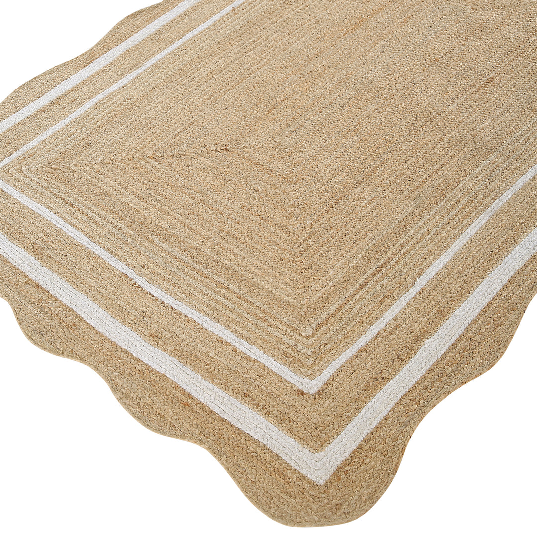 Daals Design Rugs Evie Hand Braided Jute Scallop Rectangular Rug | daals