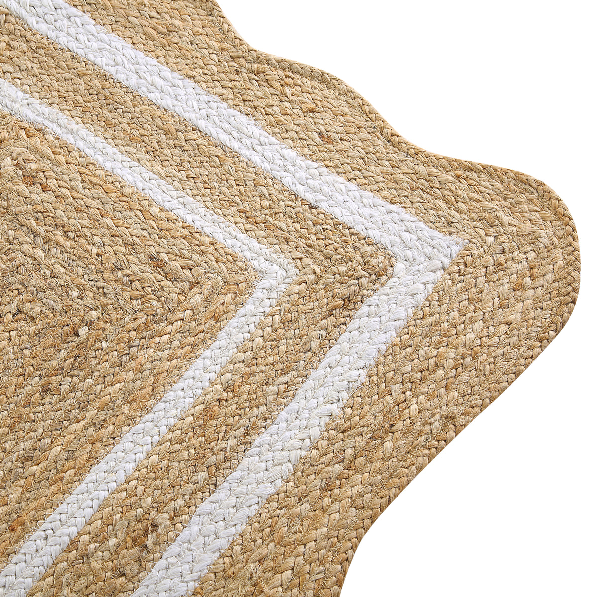 Hand Rummer Evie Hand Braided Jute Scallop Runner | daals