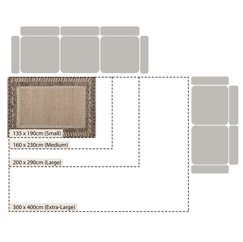 Ezri Border Brown Handwoven Wool & Jute Rug