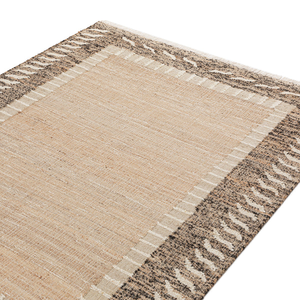 Ezri Border Brown Handwoven Wool & Jute Rug