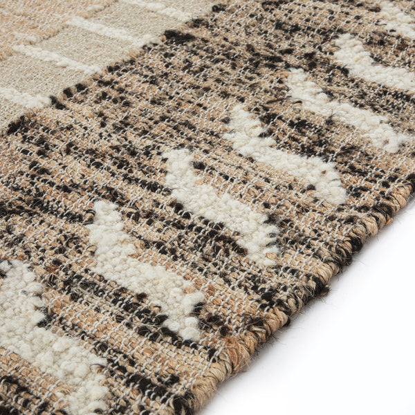 Ezri Border Brown Handwoven Wool & Jute Rug