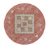 Farah Kilim Traditional Handwoven Wool & Jute Deep Red Round Rug - daals