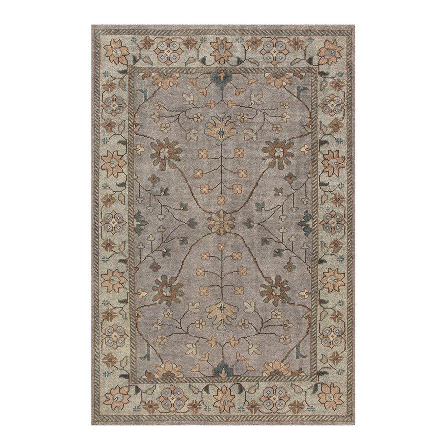 Premium Hand-Knotted Heritage Collection Florentine Ice Blue New Zealand Wool Rug