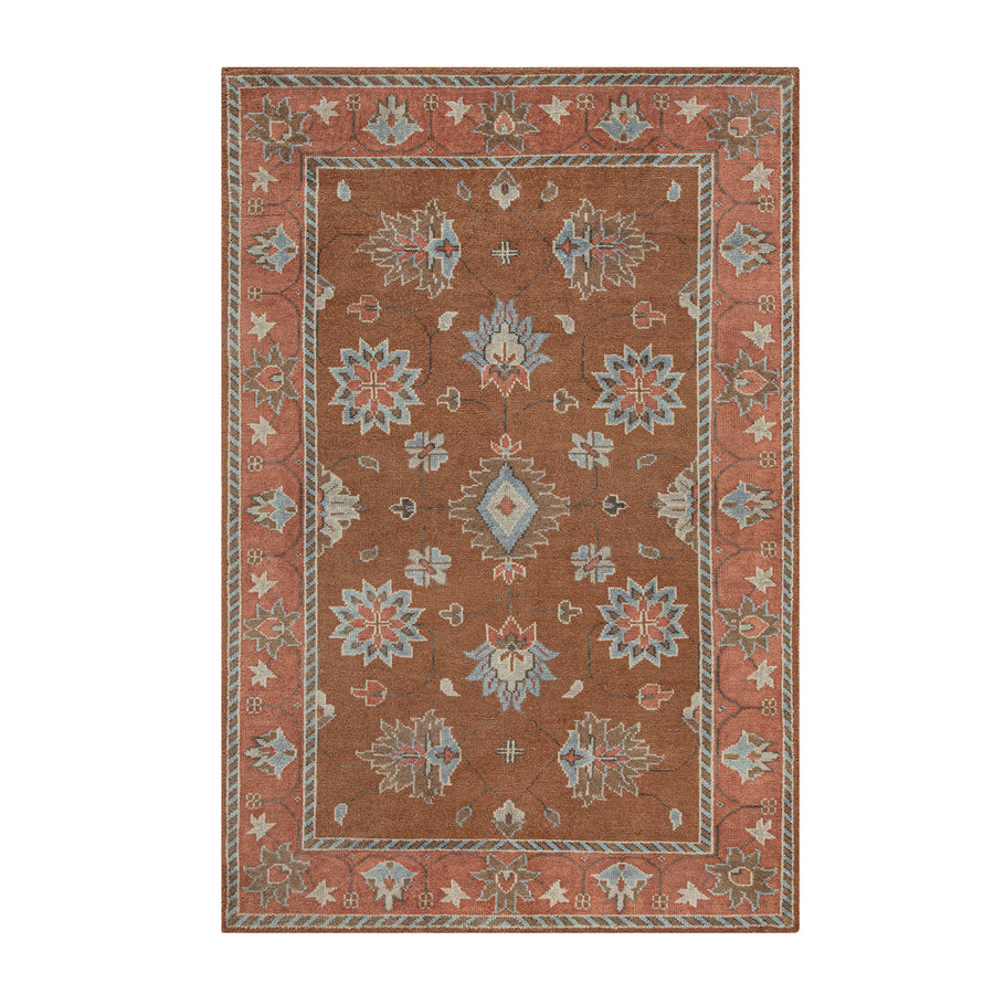 Premium Hand-Knotted Heritage Collection Florentine Rose New Zealand Wool Rug