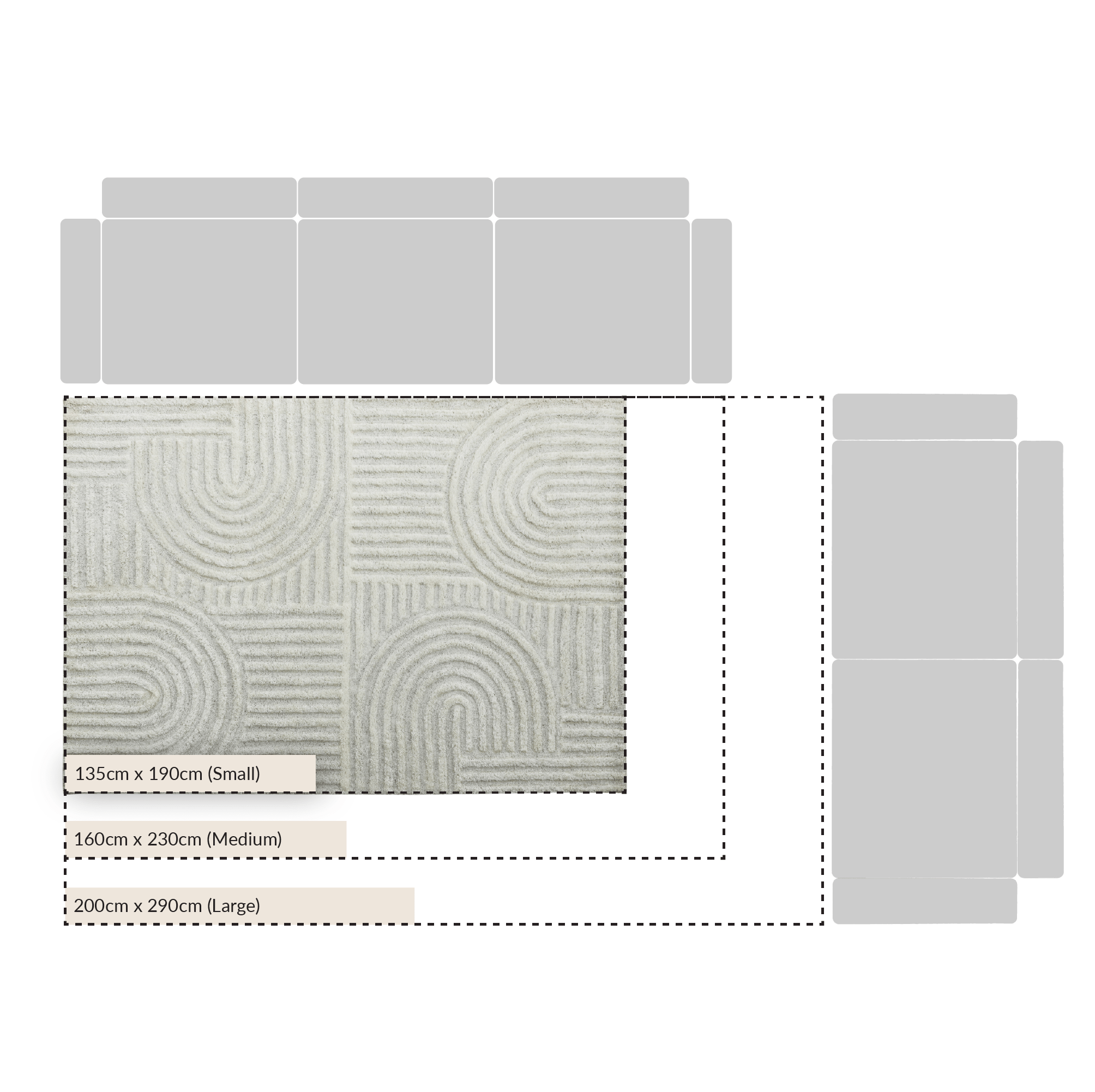 Geo Curve Cream Hand Tufted New Zealand Wool Rectangular Rug | daals