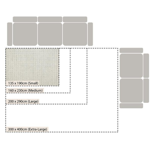 Harlem Cream Wool and Jute Checkered Hand Tufted Rectangular Rug - daals