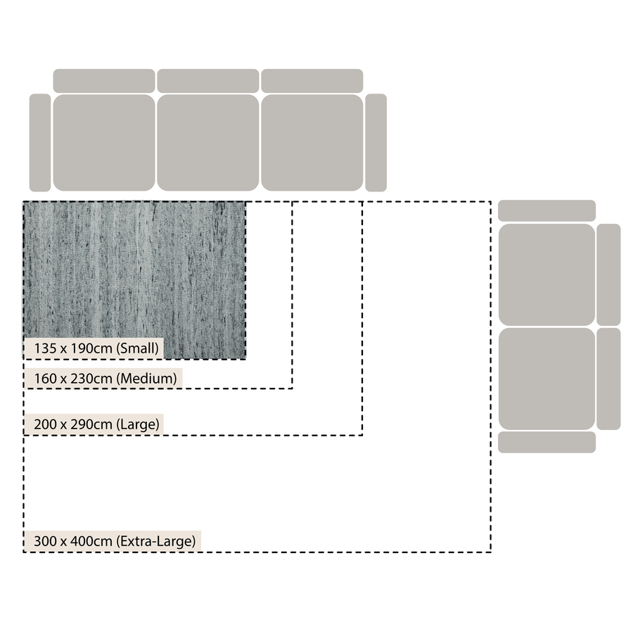 Indra Dark Grey Handwoven Wool Rug