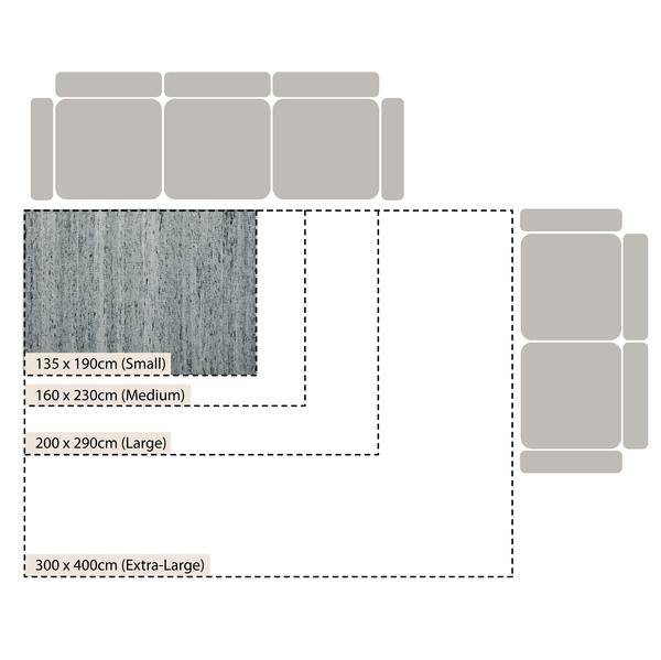 Indra Dark Grey Handwoven Wool Rug