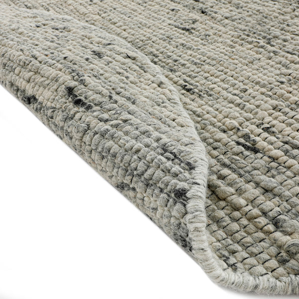 Indra Dark Grey Handwoven Wool Round Rug