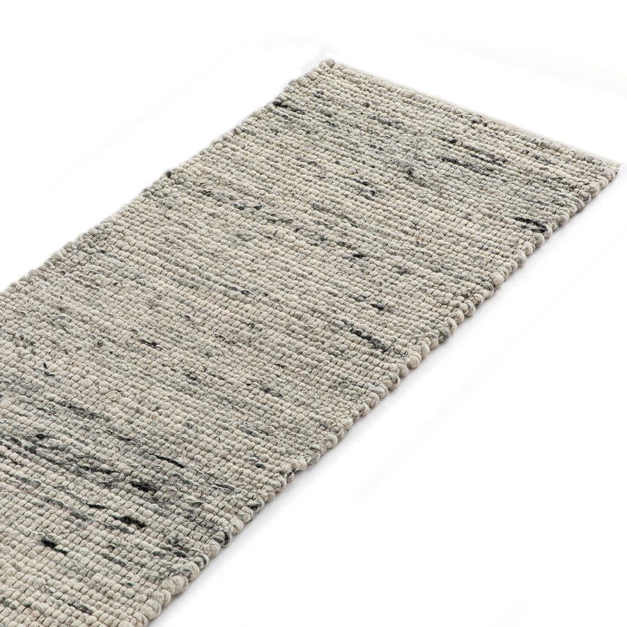 Indra Dark Grey Handwoven Wool Runner