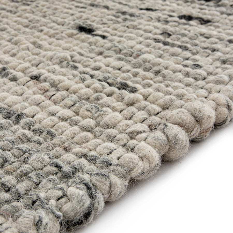 Indra Dark Grey Handwoven Wool Runner