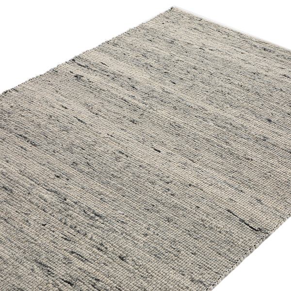 Indra Dark Grey Handwoven Wool Rug