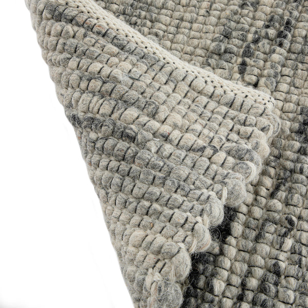 Indra Dark Grey Handwoven Wool Rug