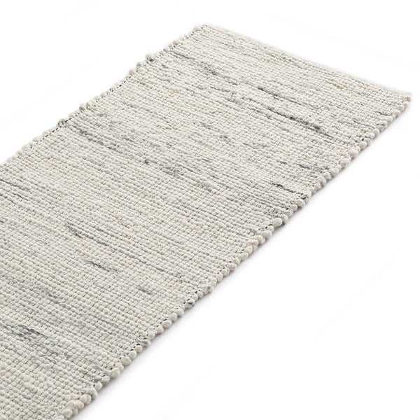 Indra Light Grey Handwoven Wool Runner