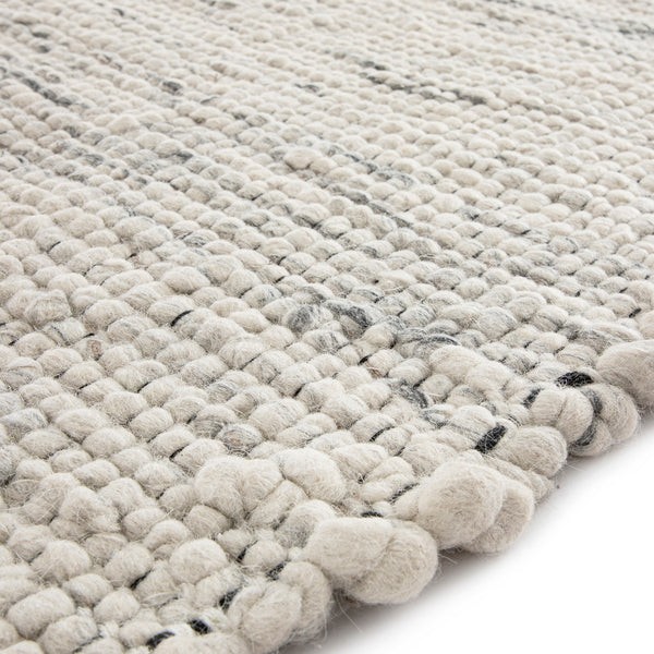 Indra Light Grey Handwoven Wool Runner