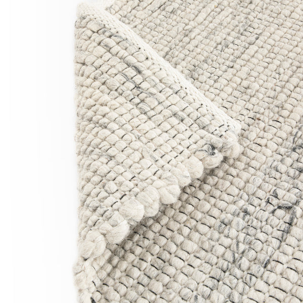 Indra Light Grey Handwoven Wool Runner