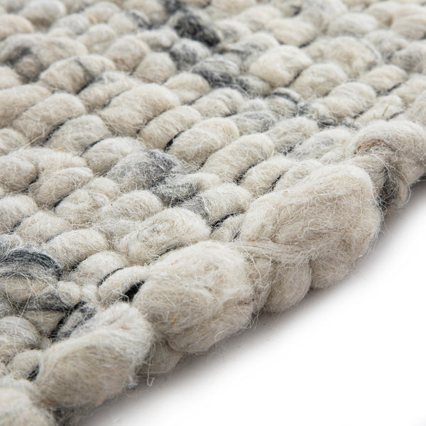 Indra Light Grey Handwoven Wool Rug