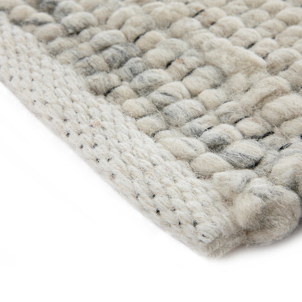 Indra Light Grey Handwoven Wool Rug