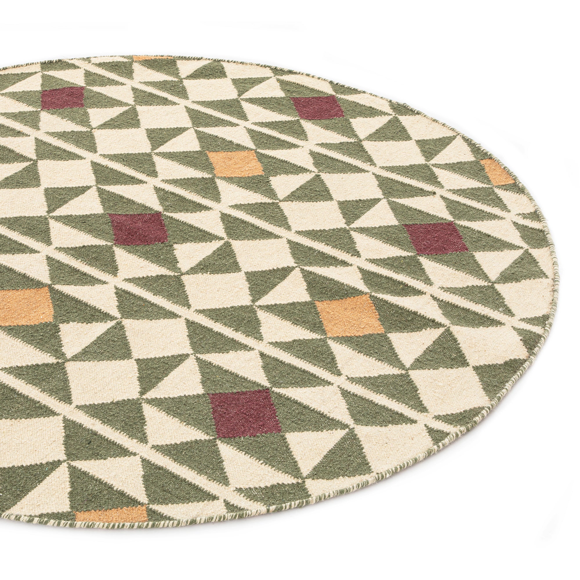 Daals Design Rugs Kamala Geometric Handwoven Wool Round Rug | daals