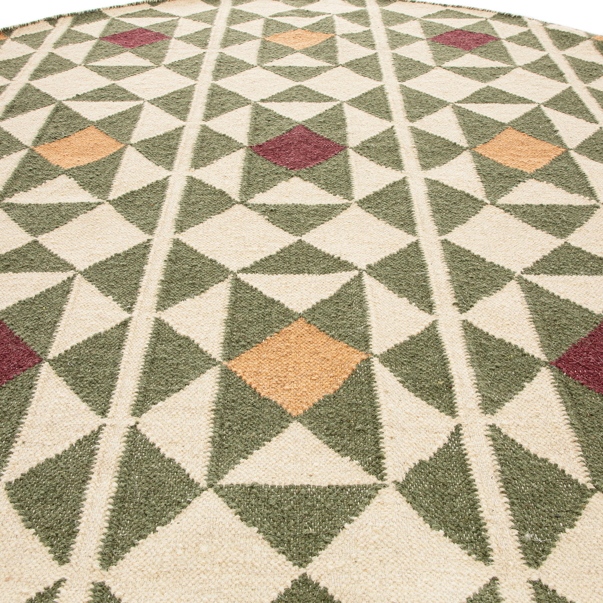 Daals Design Rugs Kamala Geometric Handwoven Wool Round Rug | daals