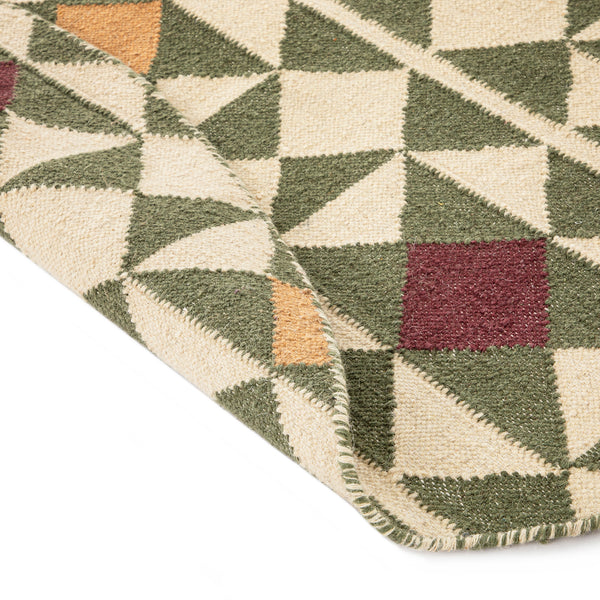 Kamala Geometric Handwoven Wool Round Rug