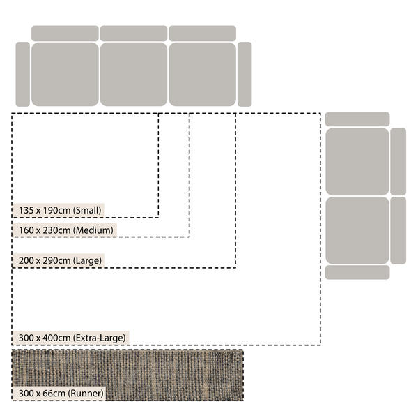 Kansas Bobble Grey Hemp & Cotton Handwoven Runner