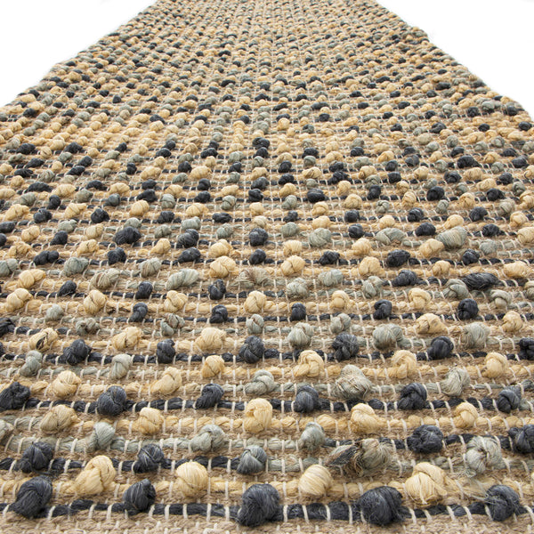 Kansas Bobble Grey Hemp & Cotton Handwoven Runner