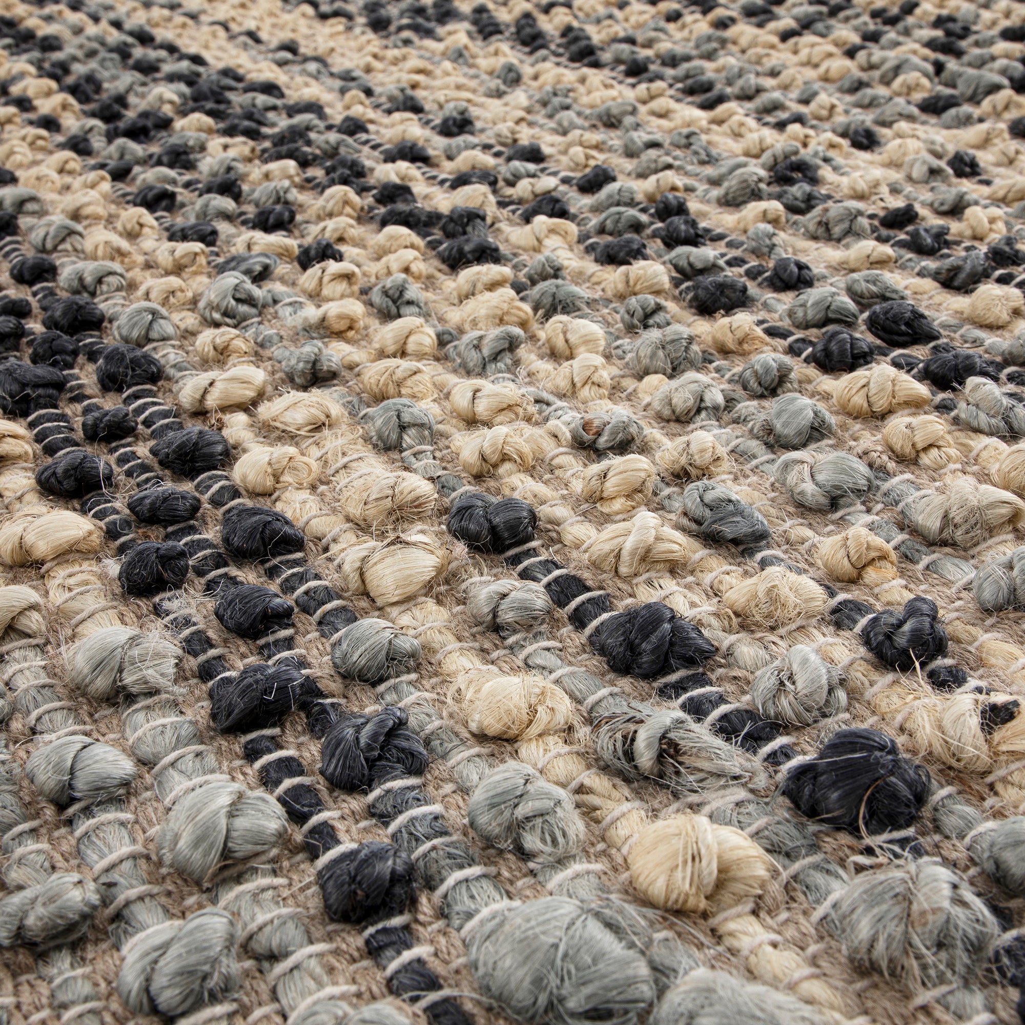 Kansas Bobble Grey Hemp & Cotton Handwoven Rug | daals