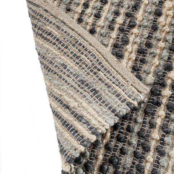 Kansas Bobble Grey Hemp & Cotton Handwoven Rug