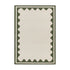 Matilda Olive Green Scallop Border Handwoven Wool Rug - daals