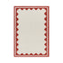 Matilda Scarlet Red Scallop Border Handwoven Wool Rug - daals