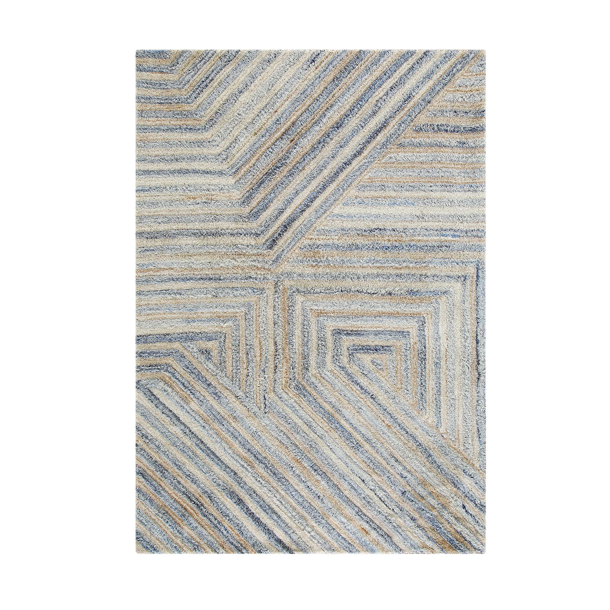 Nimbus Blue Hand Tufted New Zealand Wool Rectangular Rug | daals