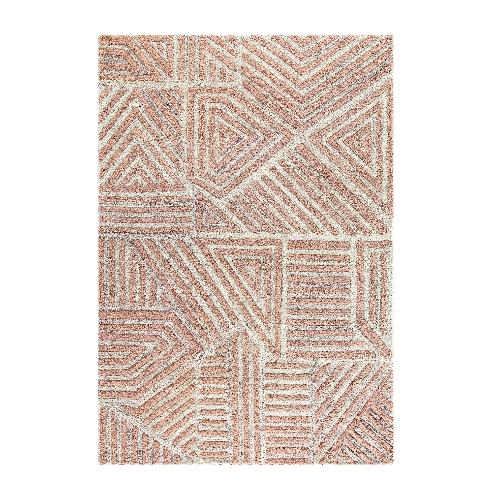 Nimbus Salmon Pink Hand Tufted New Zealand Wool Rectangular Rug | daals
