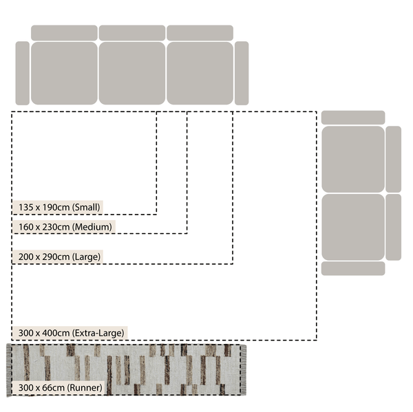 Noa Linear Cream Handwoven Wool Runner