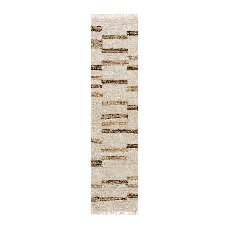 Noa Linear Cream Handwoven Wool Runner