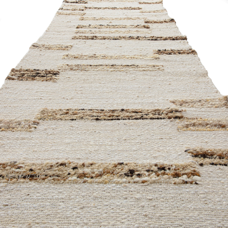 Noa Linear Cream Handwoven Wool Runner - daals