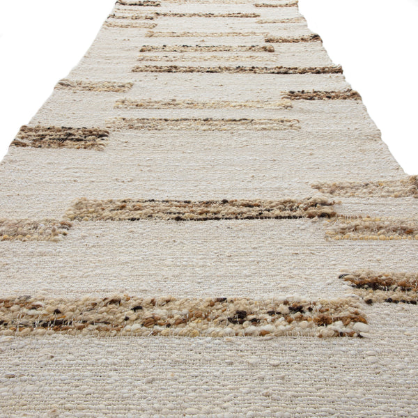 Noa Linear Cream Handwoven Wool Runner
