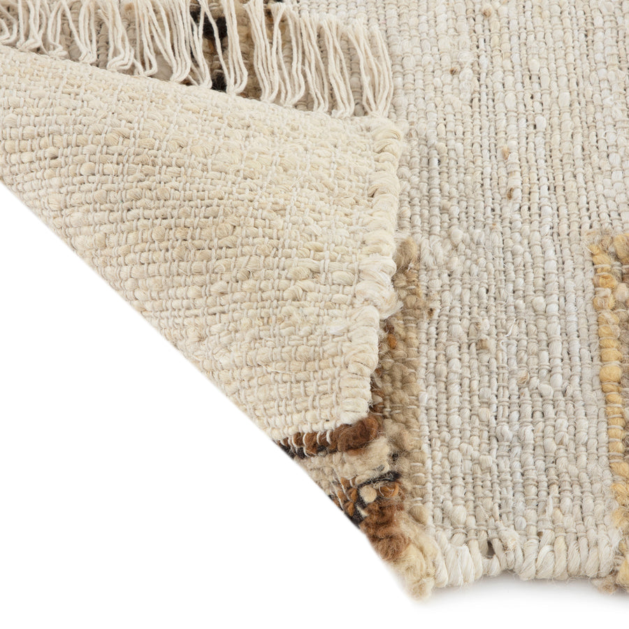 Noa Linear Cream Handwoven Wool Runner - daals