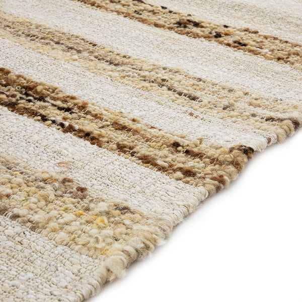 Noa Linear Cream Handwoven Wool Rug