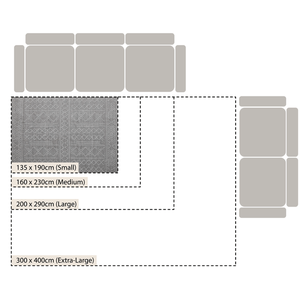 Nyla Aztec Indoor Outdoor Handwoven Steel Grey Rug