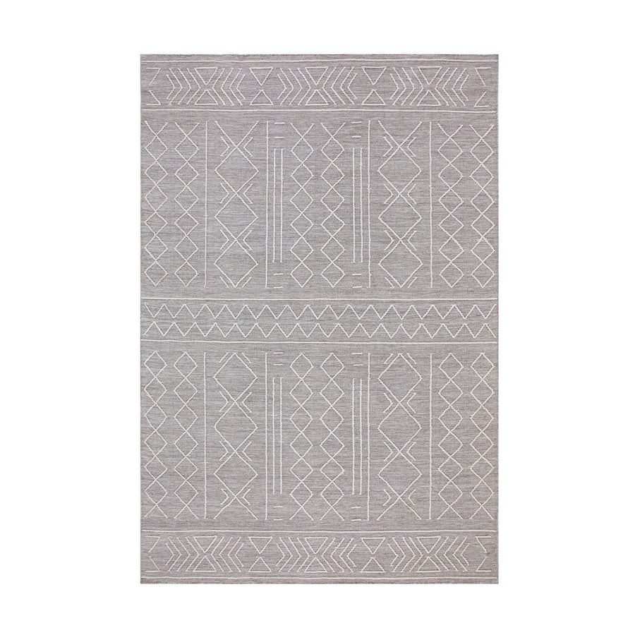 Nyla Aztec Indoor Outdoor Handwoven Steel Grey Rug