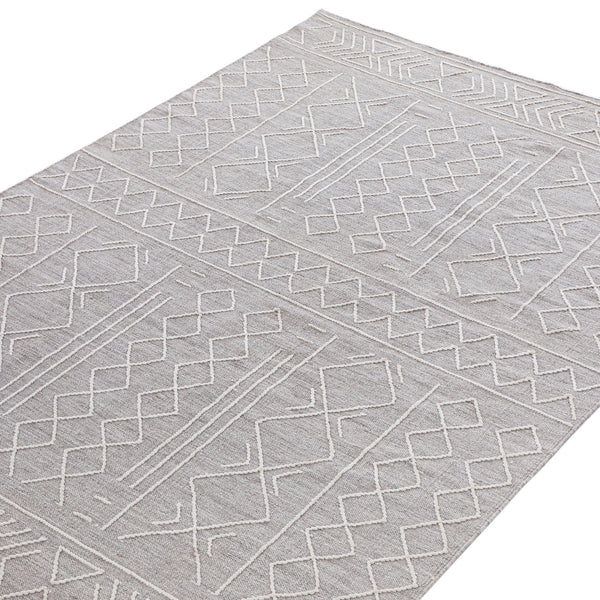 Nyla Aztec Indoor Outdoor Handwoven Steel Grey Rug