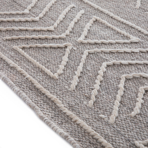 Nyla Aztec Indoor Outdoor Handwoven Steel Grey Rug