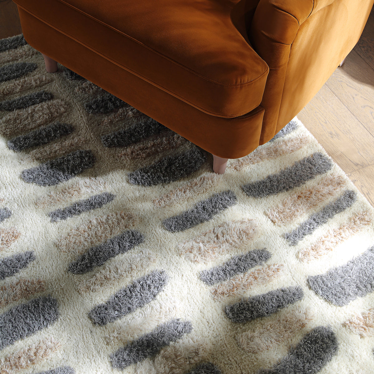 Pebble White Rug Pebble Hand Tufted New Zealand Wool Rectangular Rug | daals