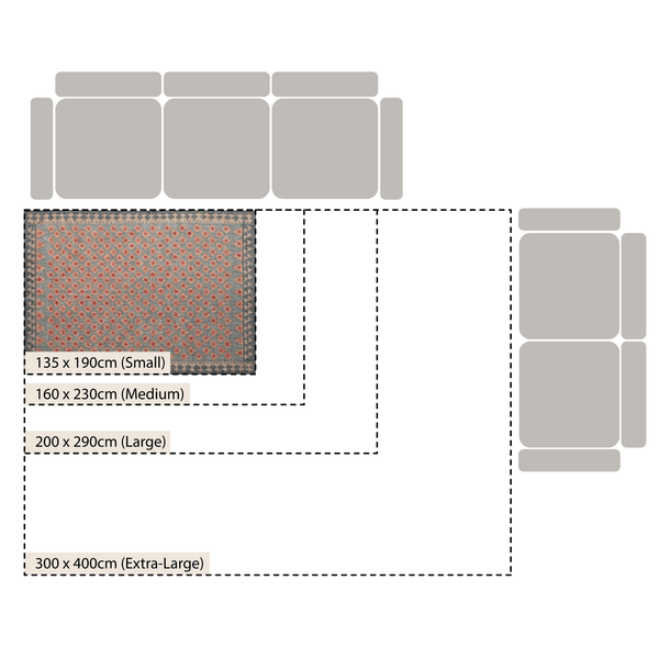 Safi Kilim Traditional Handwoven Jute & Cotton Deep Orange and Blue Rug