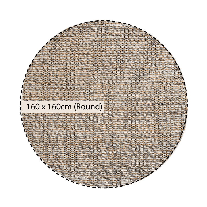 Kerala Variegated Wool and Jute Hand Braided Round Rug