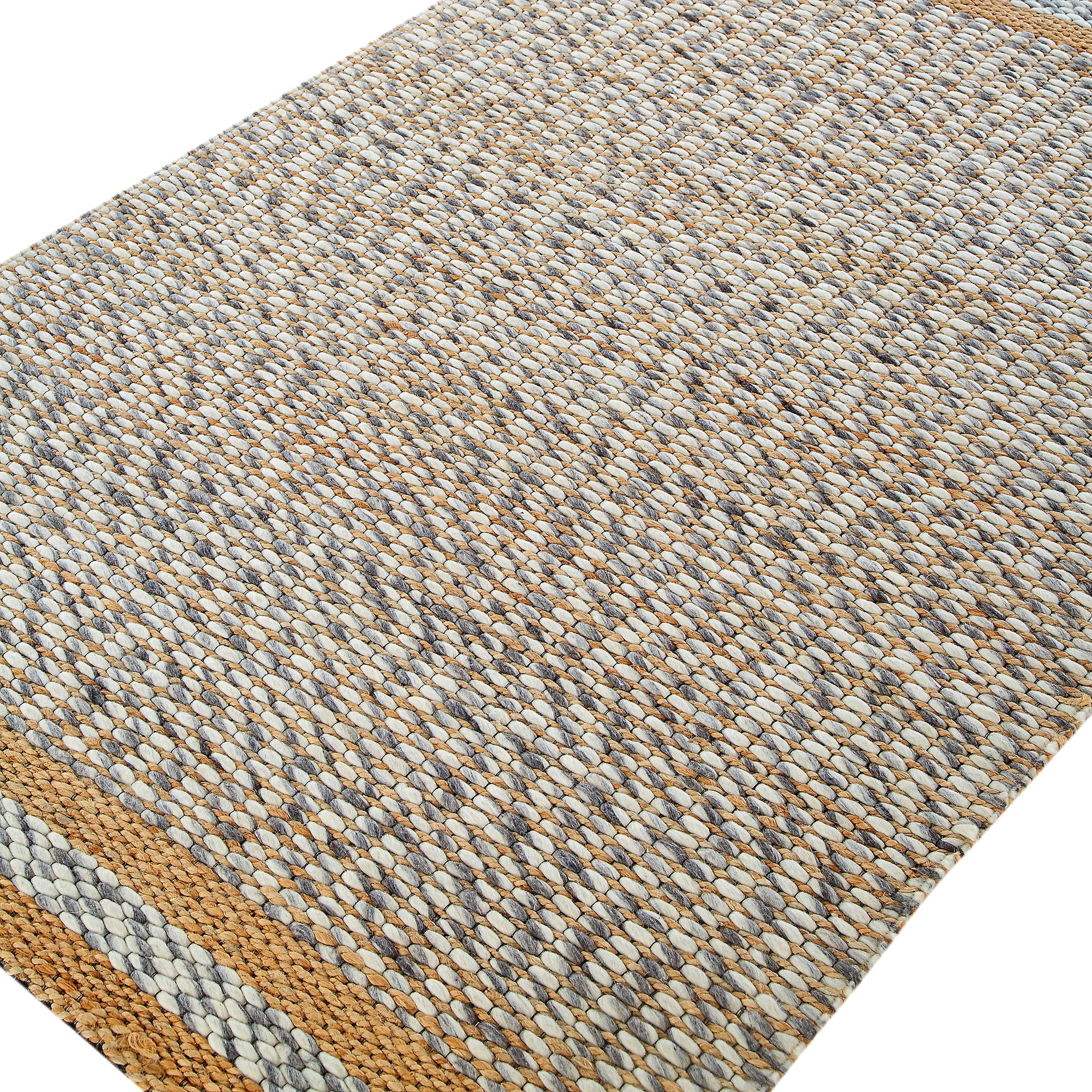 Kerala Variegated Wool and Jute Hand Braided Rug | daals