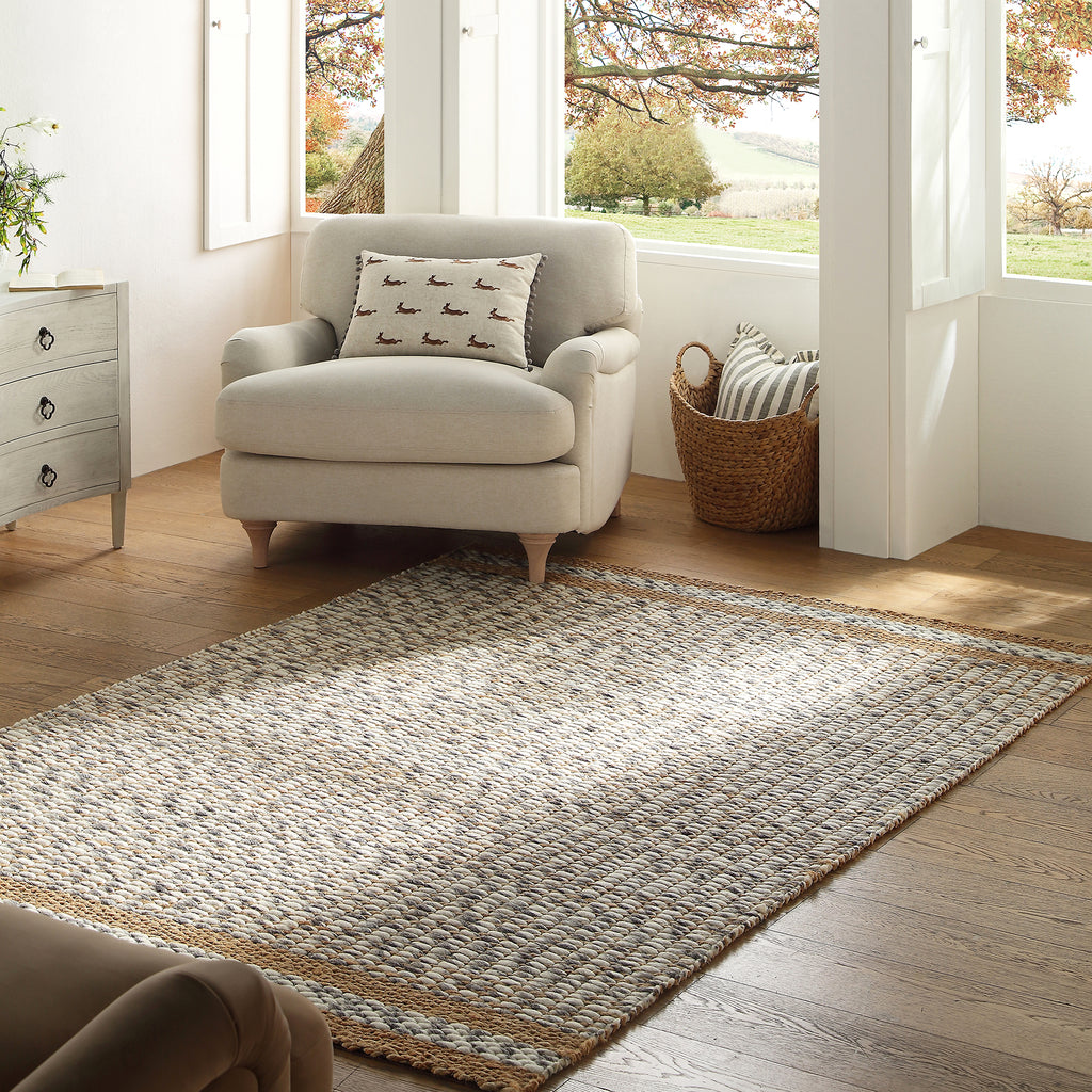 Kerala Variegated Wool and Jute Hand Braided Rug | daals