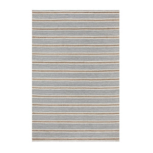 Villa Stripe Indoor Outdoor Handwoven Grey Rug